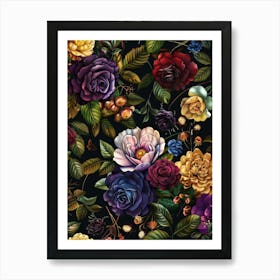 Wallpaper Roses Art Print