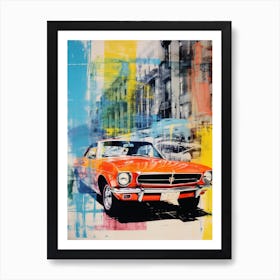 Classic Car Pop Art Risograph Inspired 3 Art Print