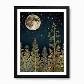 Moonlight In The Forest Style William Morris 10 Art Print