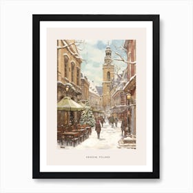 Vintage Winter Poster Krakow Poland 2 Art Print