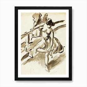 Dancer On A Bridge Art Print