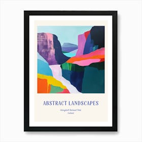 Colourful Abstract Vatnajkull National Park Iceland 3 Poster Blue Art Print