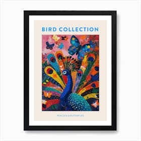 Peacock Colour Pop Butterflies Poster Art Print