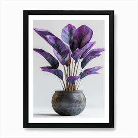 Purple Plant In A Pot 2 Art Print