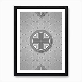 Geometric Glyph Sigil with Hex Array Pattern in Gray n.0057 Art Print