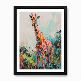 Giraffe In The Foliage Watercolour Inspired 3 Art Print