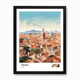 Rome, Italy, Geometric Illustration 2 Poster Art Print