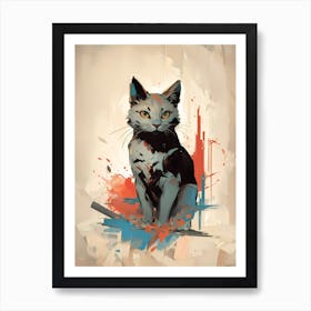 Splatter Cat Art Print