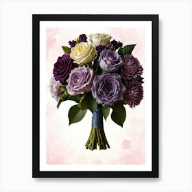 Bouquet Of Purple Roses Art Print