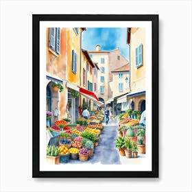 Fruit Market In France 1 Art Print