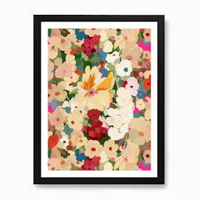 Floral Pattern Pink "Floral Symphony" Art Print