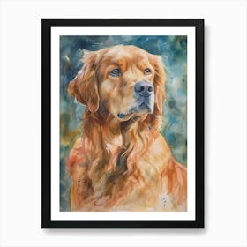 Golden Retriever Watercolor Painting 4 Art Print