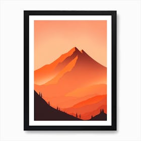 Misty Mountains Vertical Composition In Orange Tone 15 Art Print