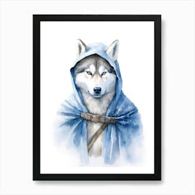 Siberian Husky Dog As A Jedi 2 Art Print