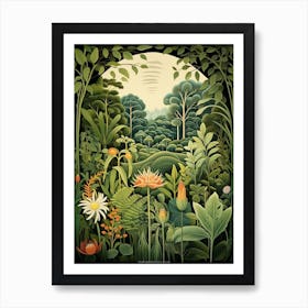 Lotusland Usa Henri Rousseau Style 1 Art Print