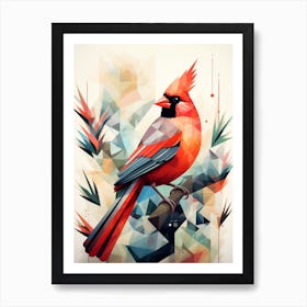 Bird Painting Collage Cardinal 1 Art Print