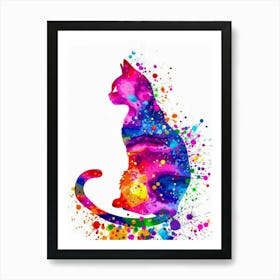 Colorful Cat Painting 1 Art Print