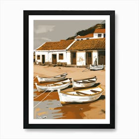 Boats On The Beach 1 Art Print