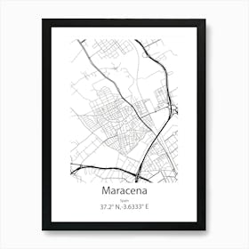 Maracena,Spain Minimalist Map Art Print