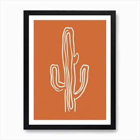 Cactus Line Drawing Woolly Torch Cactus Art Print