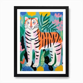 Colourful Kids Animal Art Siberian Tiger 2 Art Print