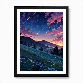 Night Sky Anime aesthetic 22 Art Print