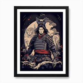 Samurai Edo Kiriko Illustration 4 Art Print