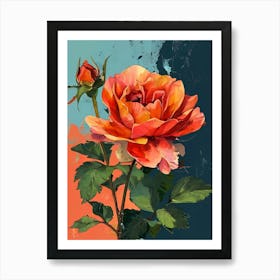 Orange Rose 1 Art Print