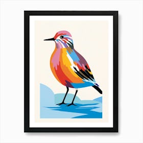 Colourful Geometric Bird Dunlin 2 Art Print