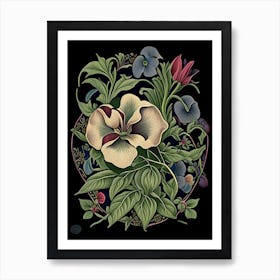 Vinca Floral Botanical Vintage Poster Flower Art Print