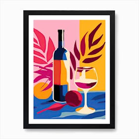 Glass Of Wine 3, Inspired by Matisse Art Print