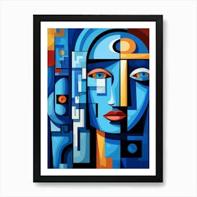 Cubist Abstract Geometric Lady Illustration 6 Art Print