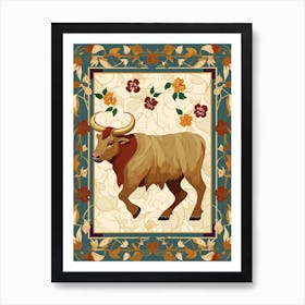 Floral Bull4 Art Print