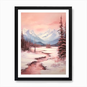 Dreamy Winter Painting Banff Canada 3 Art Print