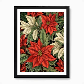 Poinsetta Red And Green 2 Art Print