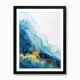 Blue And Gold Abstract Canvas Print Art Print