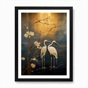 Two Cranes In A Tree Affiche