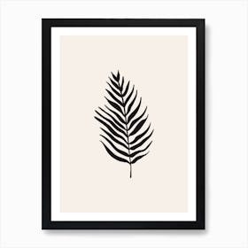 Light Beige & Black Leaf Art Print