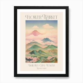 Flower Market Mount Haku In Ishikawa Gifu Toyama, Japanese Landscape 2 Poster Art Print