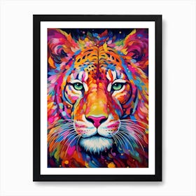 Colorful Tiger Face Art Print