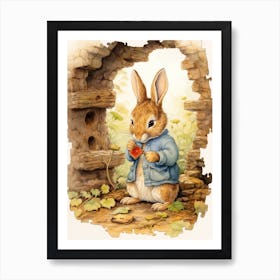 Bunny Puzzles Rabbit Prints Watercolour 3 Art Print