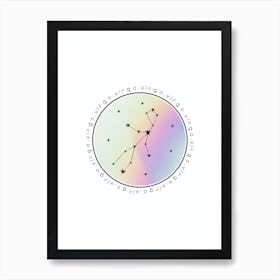 Virgo  Zodiac Star Chart Art Print