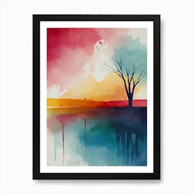 Watercolor Tree Painting 1 Art Print