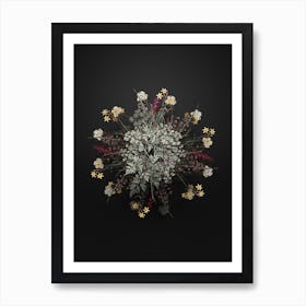 Vintage Hemlock Flower Wreath on Wrought Iron Black n.2112 Art Print