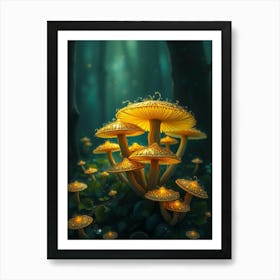 Mushrooms In The Forest 5 Art Print