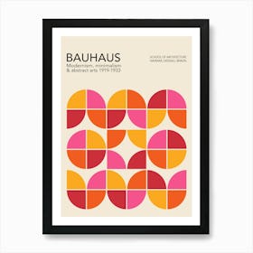 Pink And Orange Bauhaus 1 Art Print