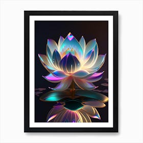 Amur Lotus Holographic 5 Art Print