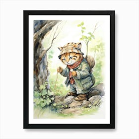 Tiger Illustration Geocaching Watercolour 1 Art Print