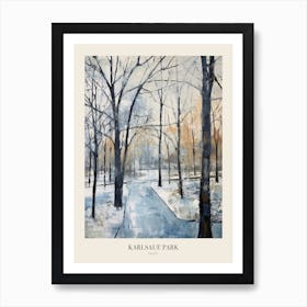 Winter City Park Poster Karlsaue Park Kassel 1 Art Print