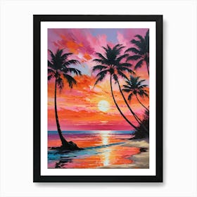 Sunset At The Beach 24 Art Print